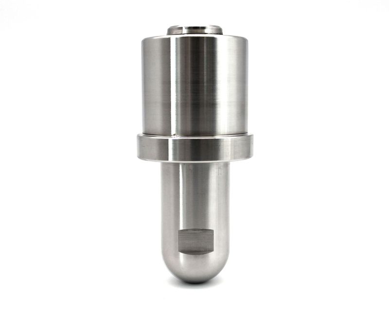 Kalottenbolzen Spindel Edelstahl 1 1/4" G Feingewinde, mit (Einschweiss-)Hülse h= 60mm, Verstellweg 28mm, Mat. 1.4301, mit