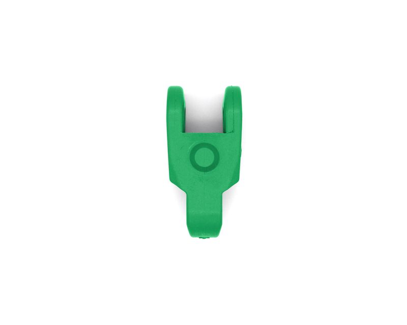 Mitnehmerglied für Knochenkette 2500, PBT, Grün, Teilung 63, 55 mm, Ø17 mm, Höhe 5 mm
