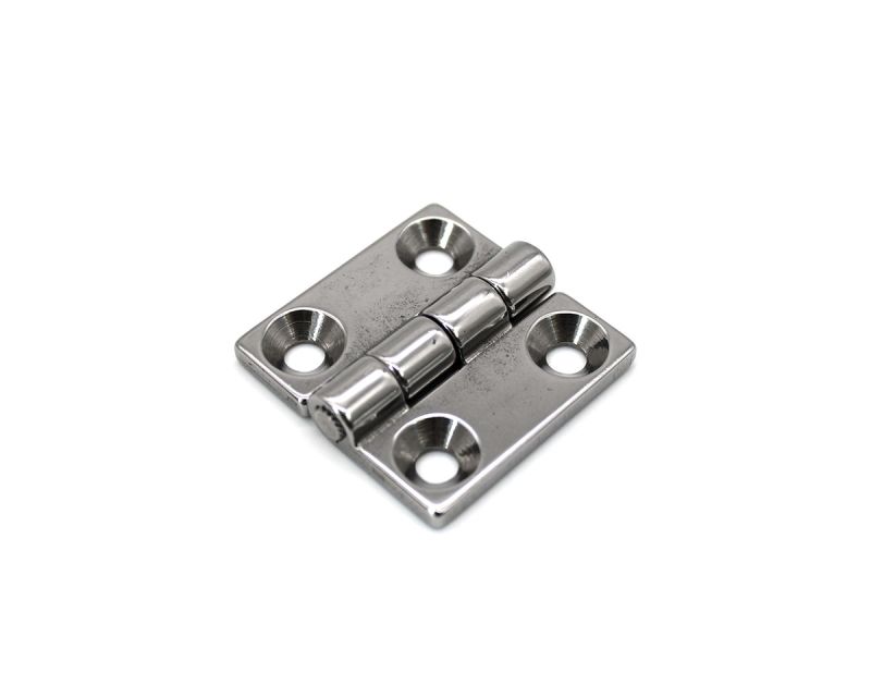 Scharnier Edelstahl poliert 50 x 50 x 6, Bohrungsabstand 30 mm, Bohrung 6, 5 mm, H = 12 mm