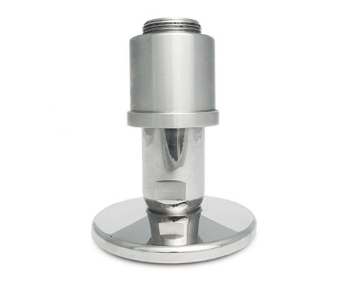 Gelenkfuß TEKNOTANK, Ø 100 mm, 3/4" x 100 mm Edelstahl, Verstellweg 18 mm, Antirutsch NBR schwarz