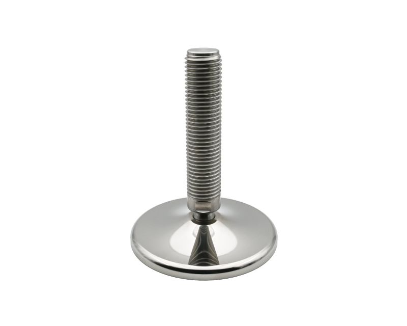 Maschinenfuß / Gelenkfuß MASSIV Edelstahl, Ø 140 mm, M30 x 250 mm Edelstahl