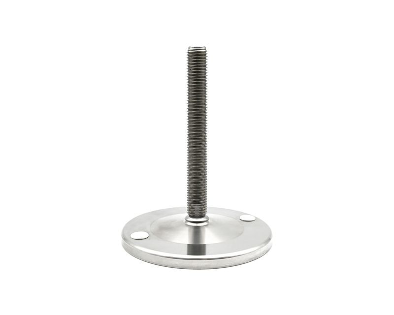Maschinenfuß mit Gelenk MASSIV Edelstahl, Ø 120 mm, M20 x 150 mm Edelstahl, Bohrungen Ø 12, 5 mm