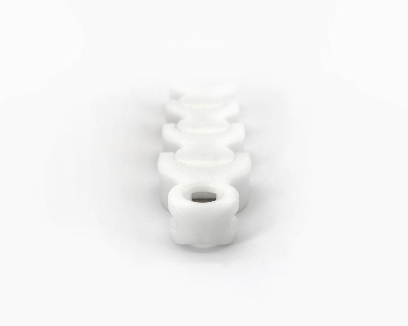 Multiflex-Kette 1702 LF Acetal natur Mitnehmerset 12+1 Basisglied, 650 mm lang, zur Montage von Mitnehmerbolzen