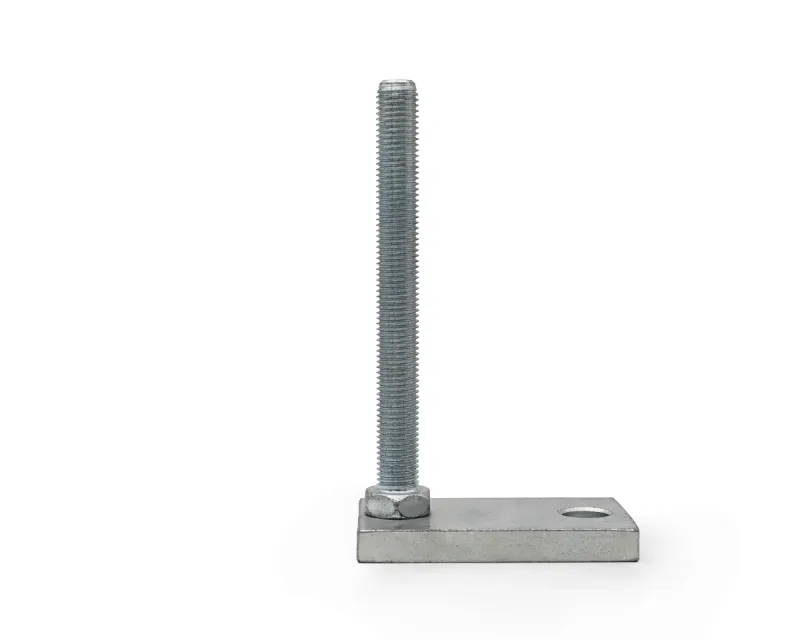 Maschinenfuß TEKNOFIX, 200 x 80 mm, M24 x 200 mm Stahl verzinkt, Bohrung Ø 18 mm