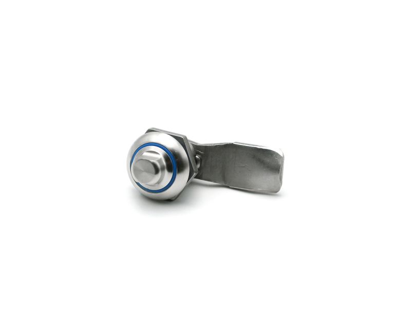 HYGIENIC Drehriegel 90° Typ D, Edelstahl, O-Ring Silikon blau, Ø 28 mm, H = 22 mm, Schutzart IP69K, Schlüsselfläche SW10