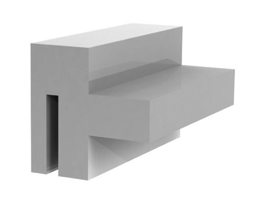 Gleitleiste Superfinish, Typ RT, Kurve, S25 ohne Haken, PE 1000 natur, 29 x 29 x 2500 mm, Aufstecknut 3, 5 mm -0, 3