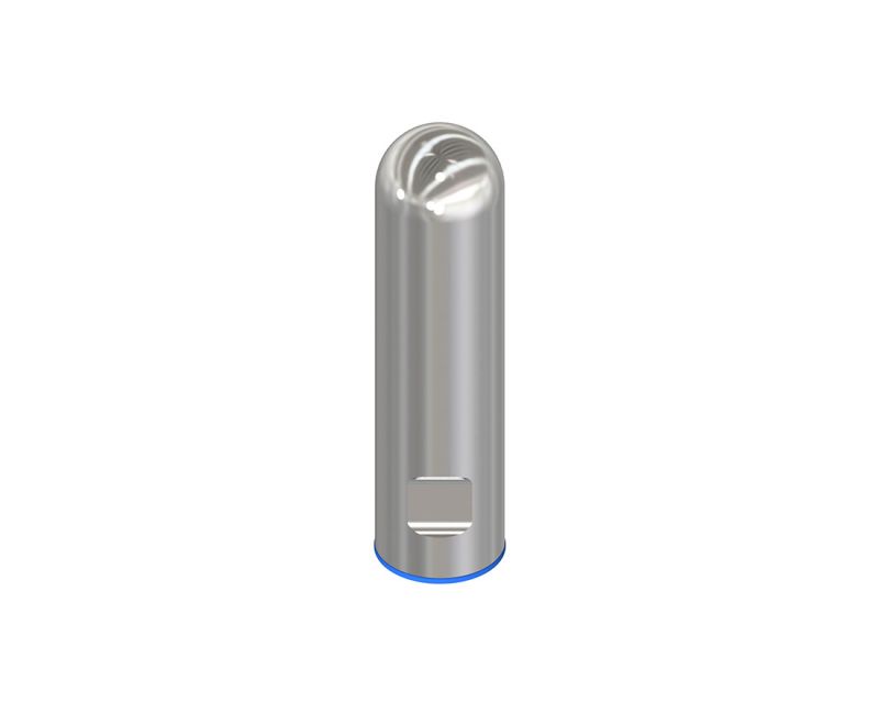 Gewindeabdeckung Edelstahl 3-A zertifiziert mit blauer Silikondichtung, Gewinde M24, Ø 35 x 115 mm, poliert