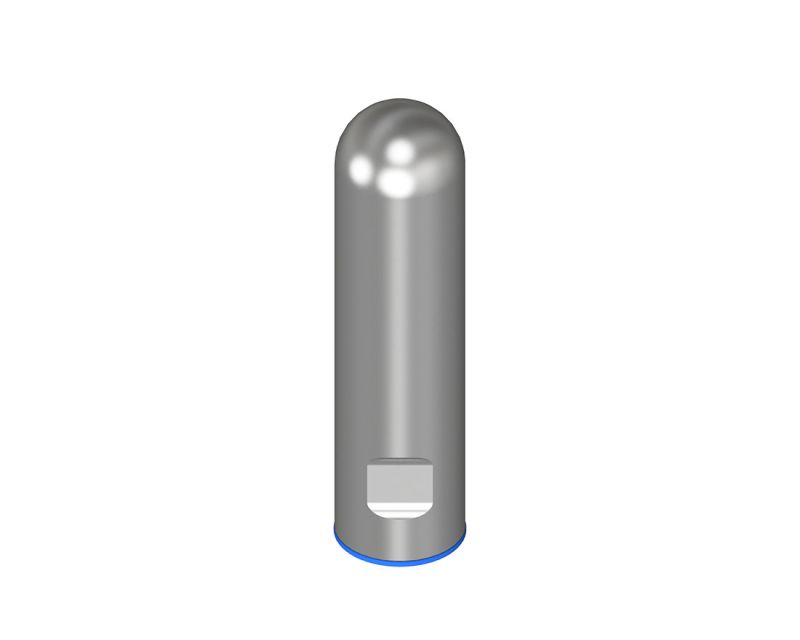 Gewindeabdeckung Edelstahl 3-A zertifiziert mit blauer Silikondichtung, Gewinde M16, Ø 24 x 112 mm, gebürstet