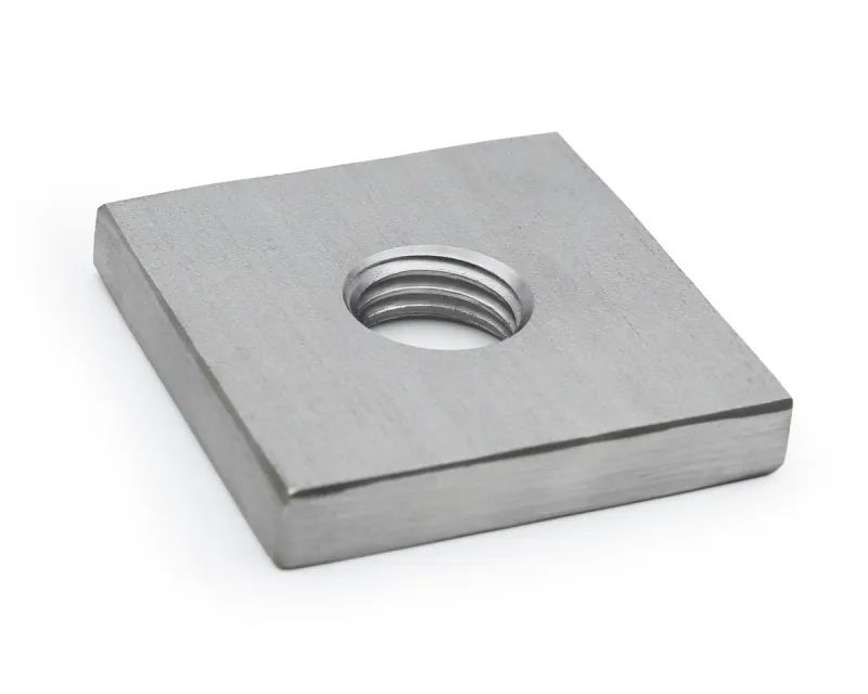 Anschweißplatte / Gewindeplatte M20 Edelstahl massiv, 60 x 60 x 10 mm