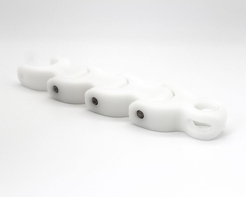 Multiflex-Kette 1702 LF Acetal natur Mitnehmerset 1+1 Basisglied, 100 mm lang, zur Montage von Mitnehmerbolzen