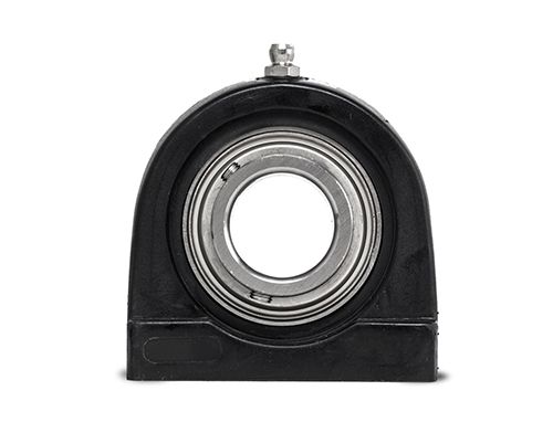 MOVET® Stehlager TBL 204, PBT Kunststoff Gehäuse schwarz, Bohrungsabstand 50, 8 mm, B Einsatz Stahl, Ø 20 mm