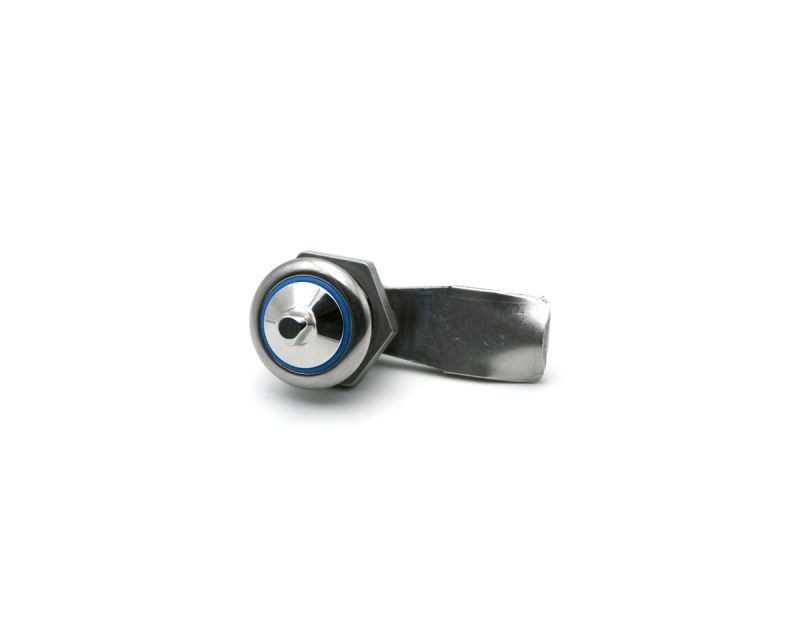 HYGIENIC Drehriegel 90° Typ A, Edelstahl, O-Ring Silikon blau, Ø 28 mm, H = 18 mm, Schutzart IP69K, Dreikant Einsatz